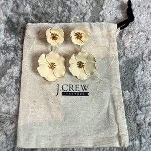 J. Crew Cream Floral Earrings